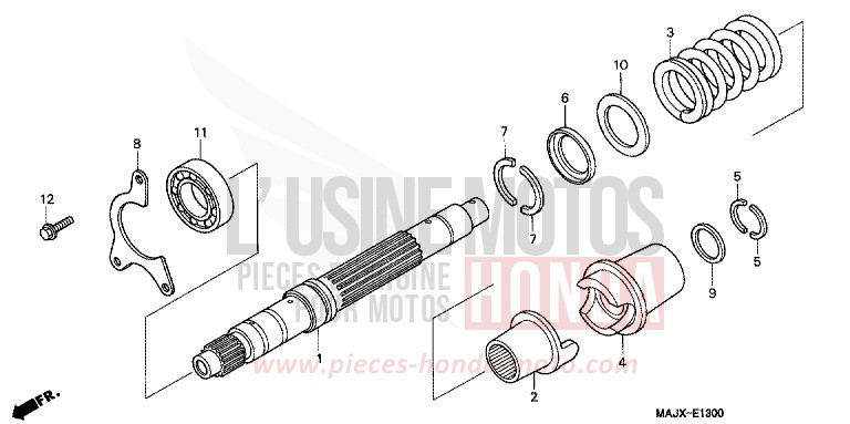 PRIMARY SHAFT for Pan-European ABS MIDDY BLUE METTALIC (B162) from 1999